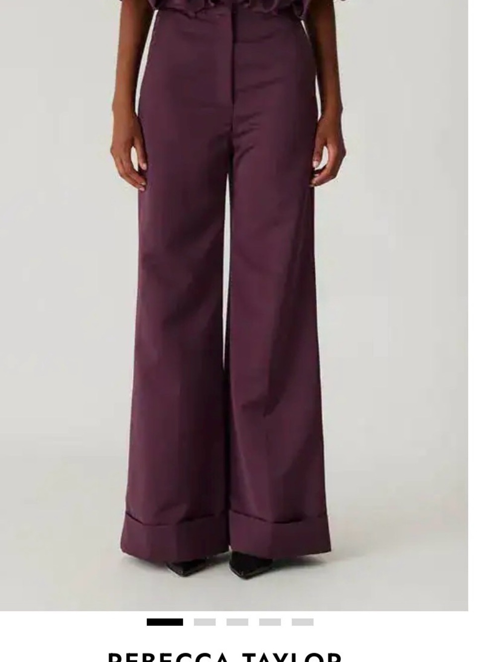 Rebecca Taylor Deep Plum Wide-Leg Trousers